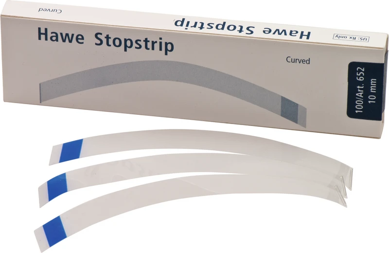 Stopstrip  Packung  100 Stück Breite blau, 10 mm, gebogen