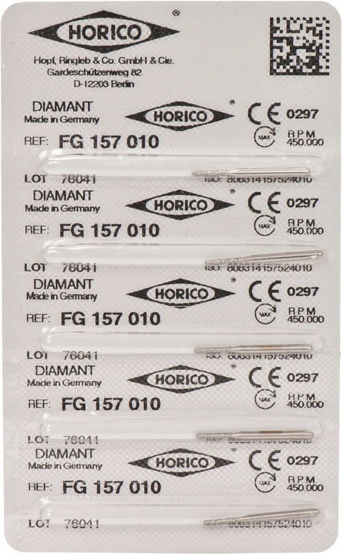 Diamantschleifer 157  Packung  5 Stück FG, Figur 157, 6 mm, ISO 010