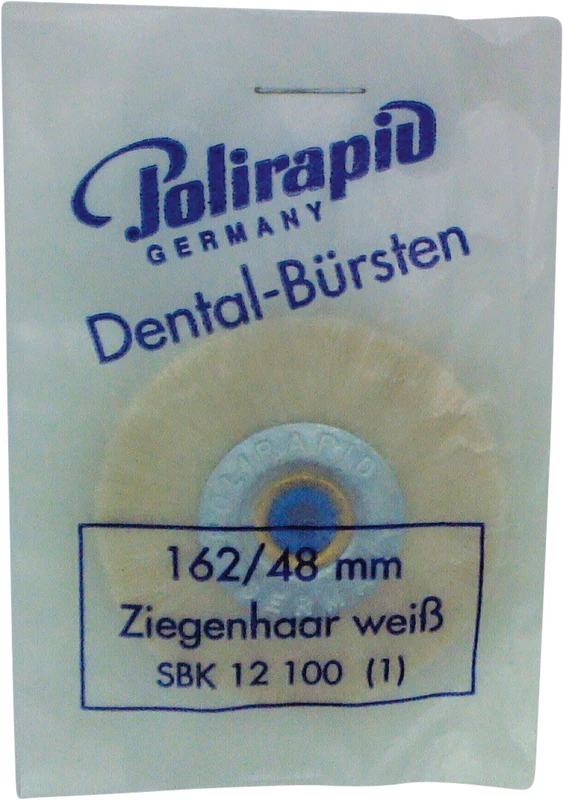 Schmalbürsten  Stück  mit Kunststoffkern, Ziegenhaar weiß, Ø 48 mm, S: 5 mm