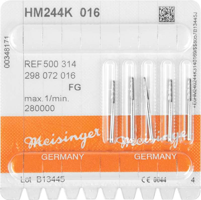 HM-Finierer 244  Packung  5 Stück fein FG, Figur 298 Torpedo konisch, 8 mm, ISO 016