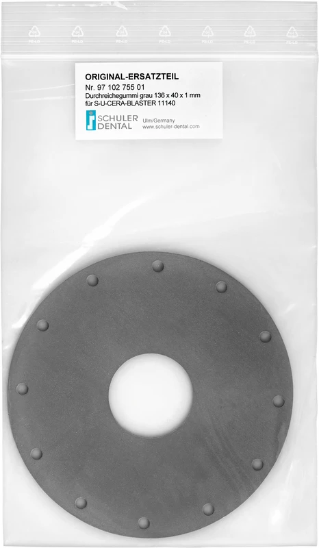 Durchreichegummi  Stück  grau, 136 x 40 x 1 mm