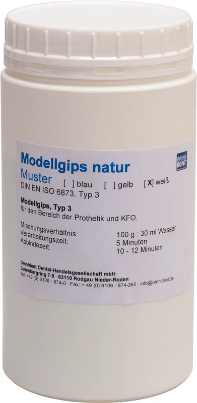 Modellgips natur  Muster  1 kg weiß