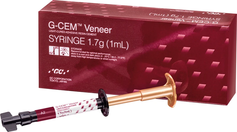 GC G-CEM Veneer  Packung  1 ml\1,7 g Spritze A2, 10 Tips Metall