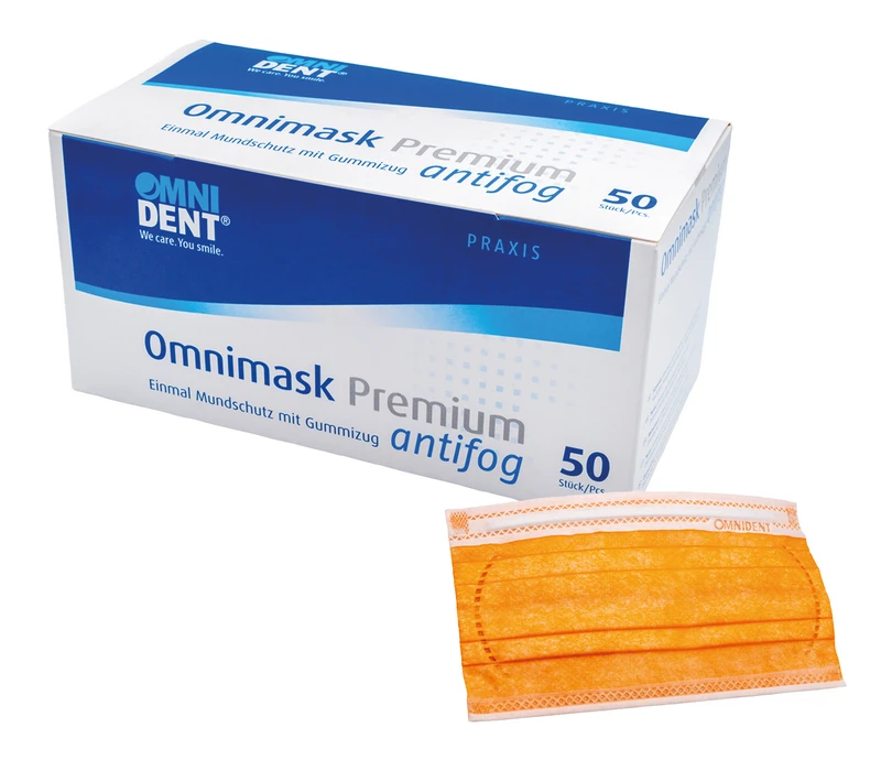 Omnimask Premium antifog  Packung  50 Stück mit Gummzug, orange