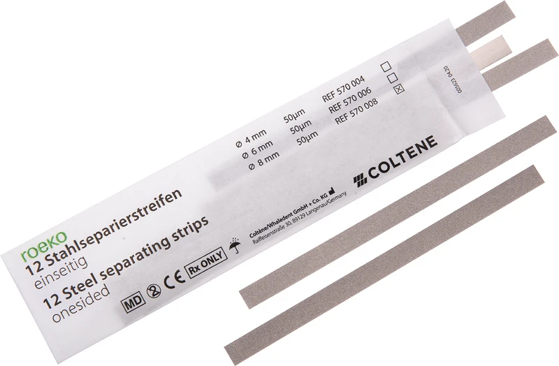 roeko Stahlseparierstreifen  Packung  12 Stück 8 mm, einseitig beschichtet