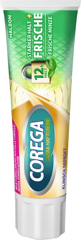 Corega Ultra Haftcreme   Tube  40 g Starker Halt + Frische, Minzgeschmack