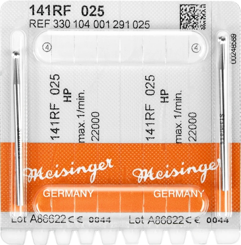 Chirurgie-Kugelfräser 141RF  Packung  2 Stück rostfreier Stahl, HP, Figur 001, ISO 025
