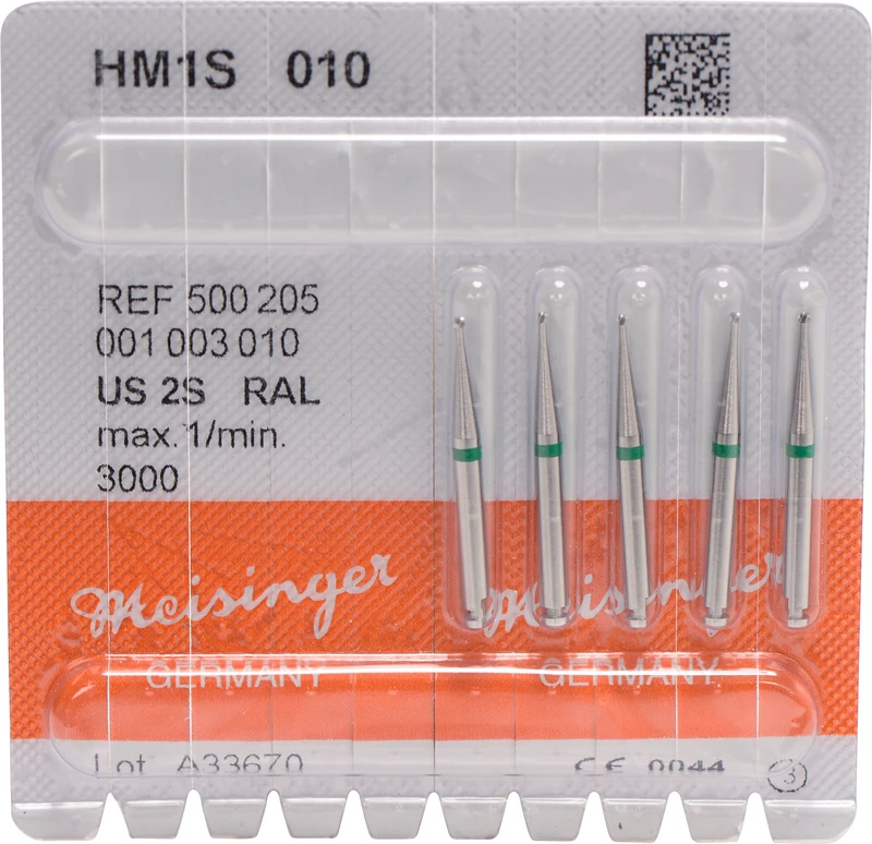 HM-Bohrer 1S  Packung  5 Stück schnittfr. Verz., grün, RAL, Figur 001, ISO 010