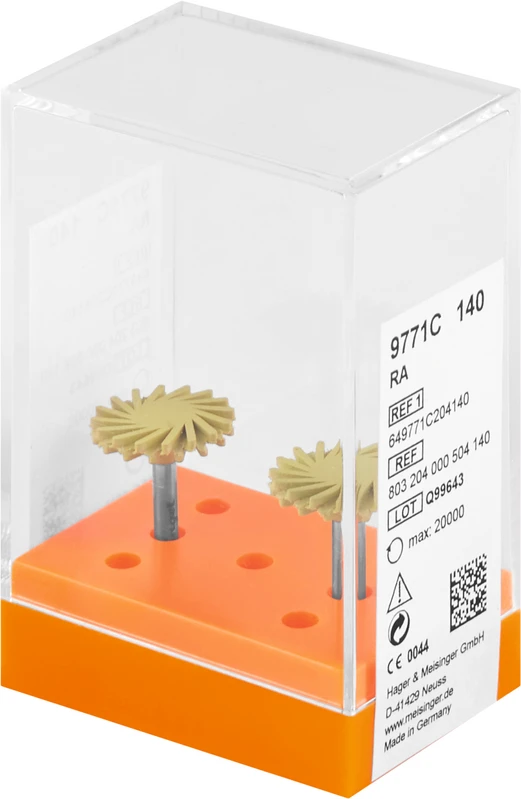 Diamantpolierer 9771  Packung  2 Stück gelb extra fein, RA, Figur Twist, 1,6 mm, ISO 140