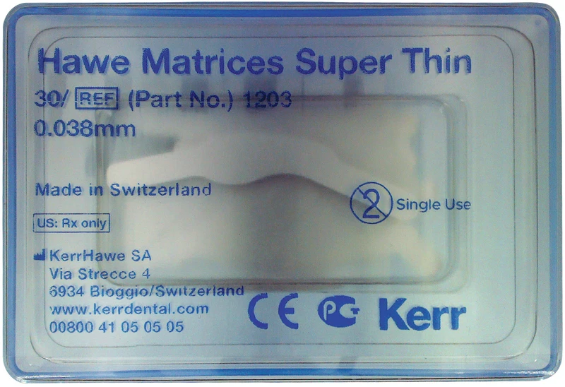 Matrizen Super-Dünn  Packung  30 Stück Stärke 0,038 mm, Nr. 1203