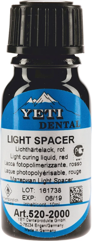 Light Spacer  Flasche  10 ml Lichthärtelack rot