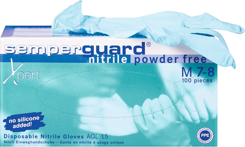 semperguard® Nitril Xpert puderfrei  Packung  100 Stück puderfrei, blau, M
