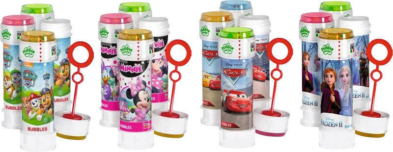 Seifenblasen Comic-Mix  Packung  24 Stück vorgemischt, 60 ml