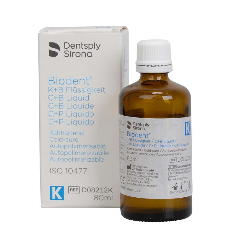 Biodent® K+B Plus Flüssigkeiten  Flasche  80 ml Flüssigkeit   K  , für die Kaltpolymerisation