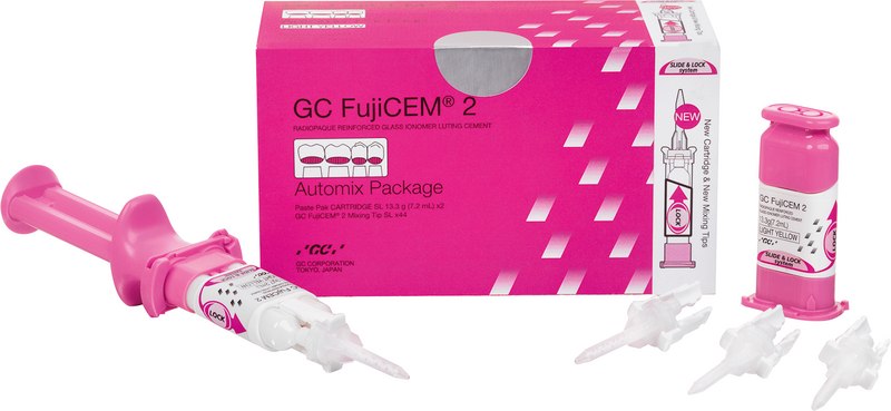 GC FujiCEM® 2 SL  Packung  2 x 7,2 ml Automix Kartuschen SL, 44 Mixing Tips SL