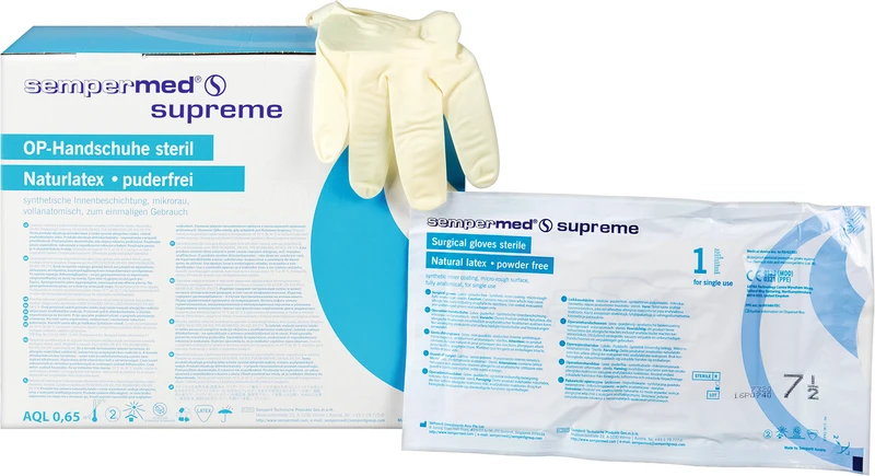 Sempermed® supreme  Packung  50 Paar puderfrei, naturweiß, Größe 7,5