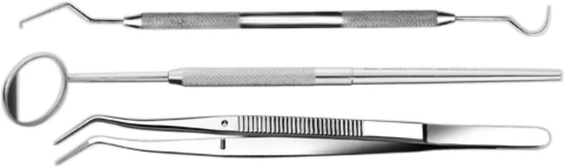 Erstuntersuchungssatz 3  Satz  3 Instrumente (Spiegel, Sonde, Pinzette)