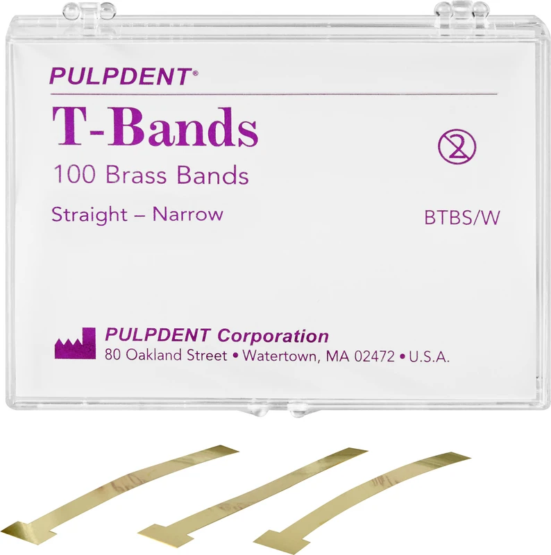 PCA T-Bands  Packung  100 Stück schmal, gerade, Messing