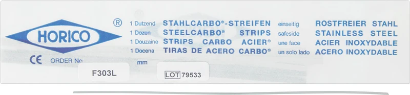 Stahlcarbo® Streifen  Packung  12 Stück gelb, einseitig, 3 mm breit, Stärke 0,07 mm