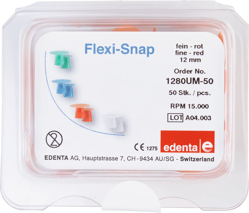 Flexi-Snap  Packung  50 Stück unmontiert, rot fein, Figur 370, Ø 12 mm, ISO 120
