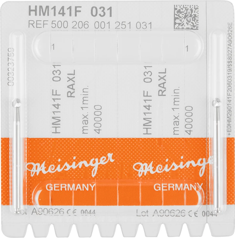 Chirurgie Fräser HM 141  Packung  2 Stück rot fein, RA XL, Figur 001, ISO 031