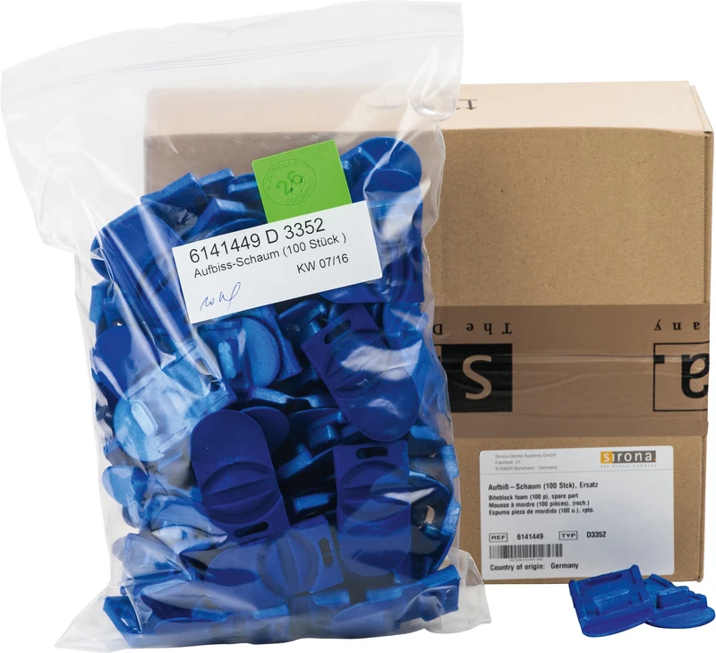 Aufbiss-Schaum Ersatz  Packung  100 Stück blau