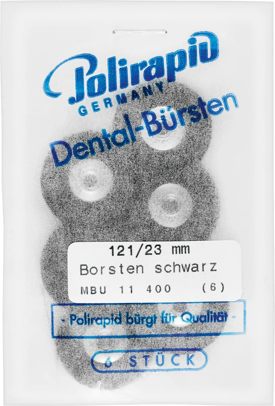 Miniaturbürsten  Packung  6 Stück unmontiert, Chungking Borste schwarz, Ø 23 mm