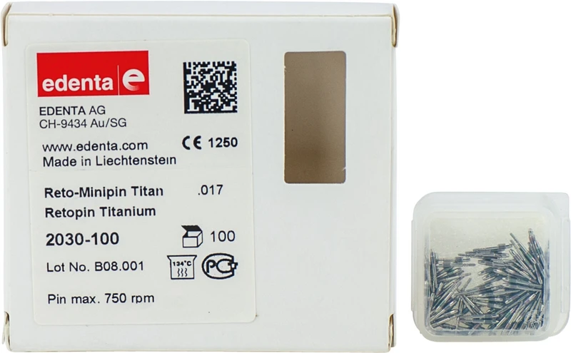 Reto-Minipin  Packung  100 Stifte Titan .017  \0,5 mm