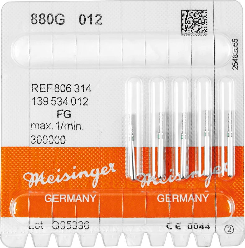 Diamanten 880  Packung  5 Stück grün grob, FG, Figur 139 Zylinder rund, 5 mm, ISO 012