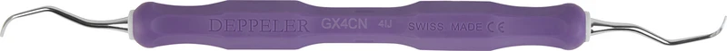 DEPPELER Universalküretten  Stück  Figur 4, Frontzähne, CN-Griff, violett