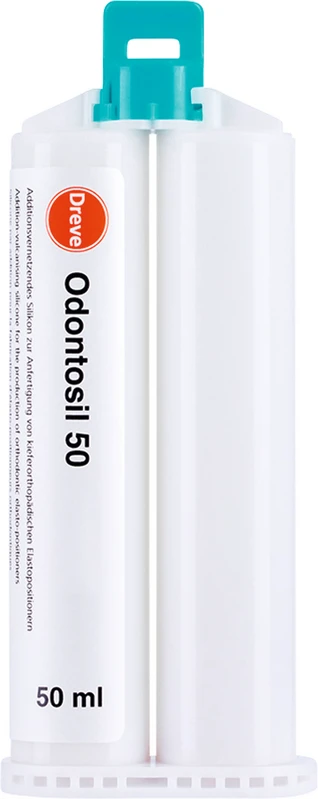 Odontosil  Packung  2 x 50 ml Doppelkartusche Shore 50, 12 Mischkanülen grün