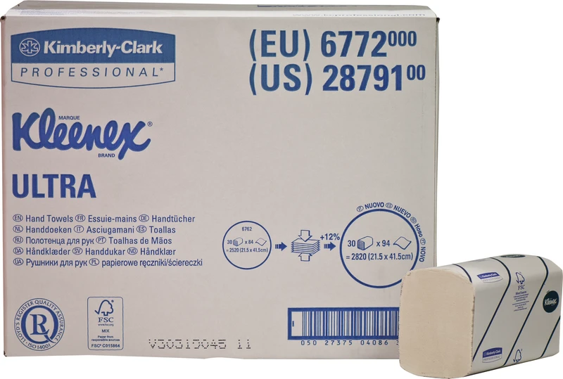 Kleenex® Ultra  Karton  30 x 94 Stück 21,5 x 41,5 cm, 2-lagig