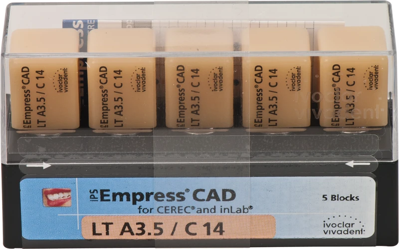 IPS Empress® CAD A-D for CEREC  Packung  5 Stück Gr. C14, A3,5 LT