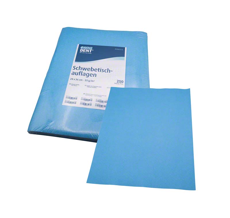 Schwebetischauflagen  Packung  250 Stück 28 x 36 cm, blau
