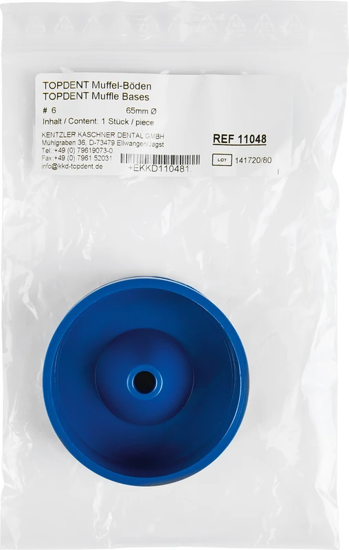 TOPDENT Muffel-Böden  Stück  6er Ø 65 mm, blau