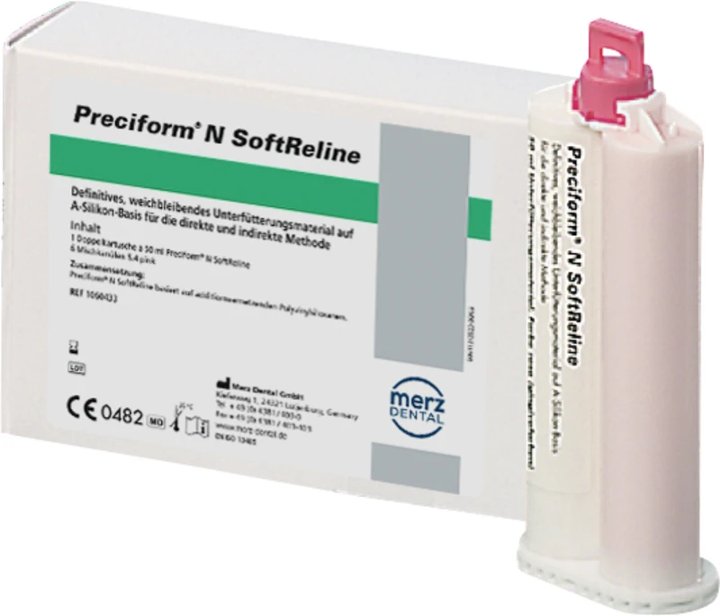 Preciform® N softReline  Refillpackung  50 ml Kartusche rosa, 6 Mischkanülen pink