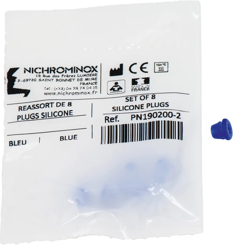 Silikon-Einsätze  Packung  8 Stück blau, Außen: 7,5 mm, Innen: 1 mm