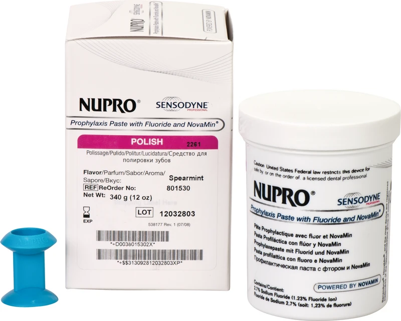 NUPRO® mit NovaMin®  Packung  340 g Polierpaste mit Fluorid, Prophy Grip, Minze