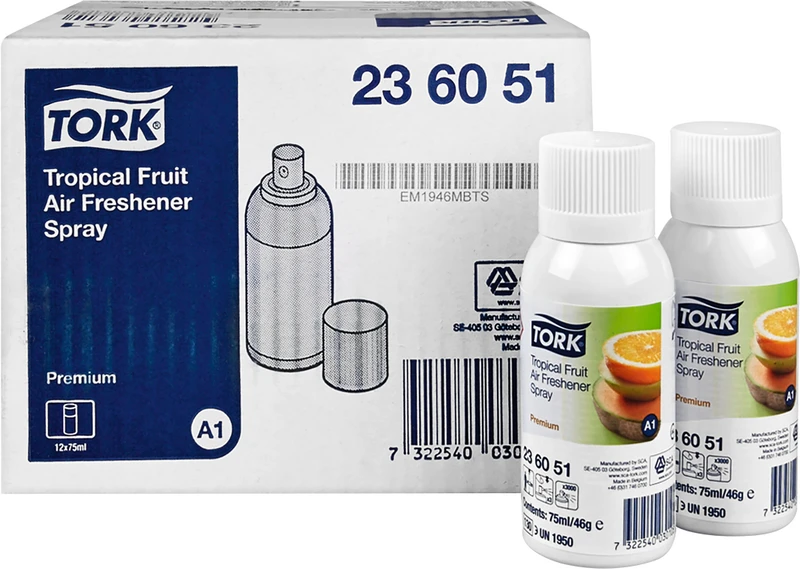 TORK® Lufterfrischer Spray  Karton  12 x 75 ml Sprühdose Tropical Fruit