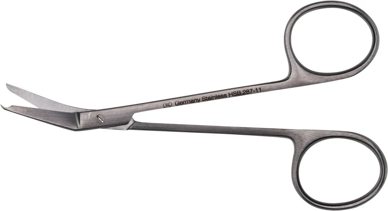 Naht- und Ligaturscheren nach Spencer  Stück  HSB 287-11, 115 mm, abgewinkelt