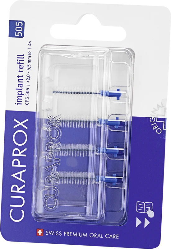 CURAPROX CPS soft implant   Nachfüllpackung  4 Stück CPS 505, blau, Ø 2-5,5 mm