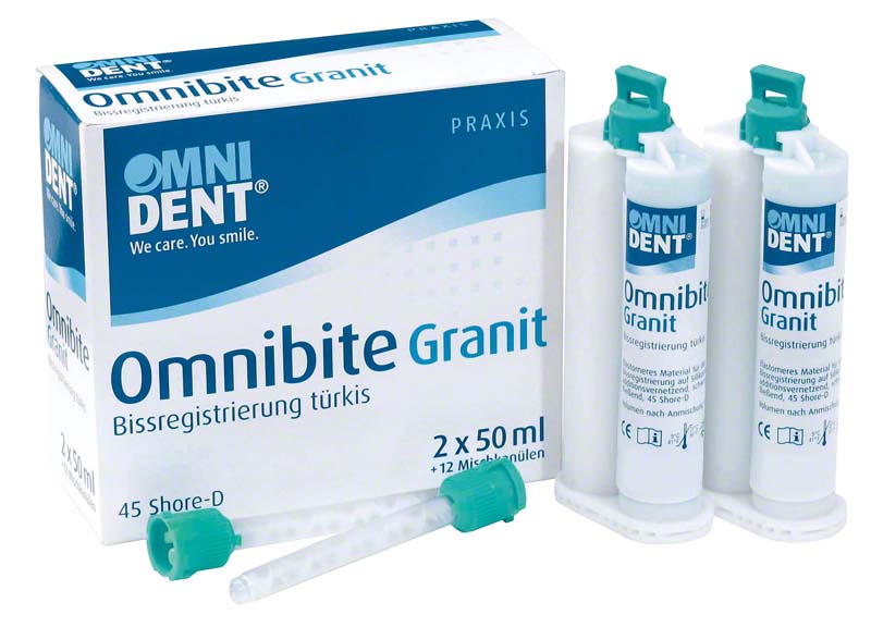 Omnibite Granit  Packung  2 x 50 ml Doppelkartusche, 12 Mischkanülen