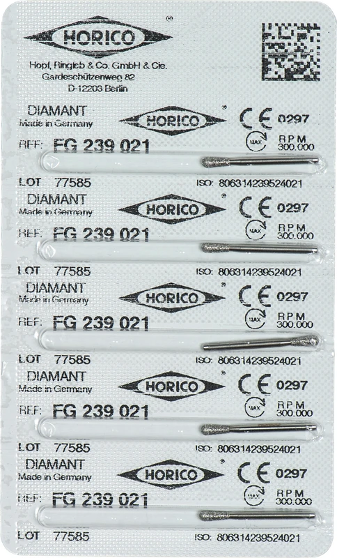Diamantschleifer 239  Packung  5 Stück FG, Figur 239, 5 mm, ISO 021