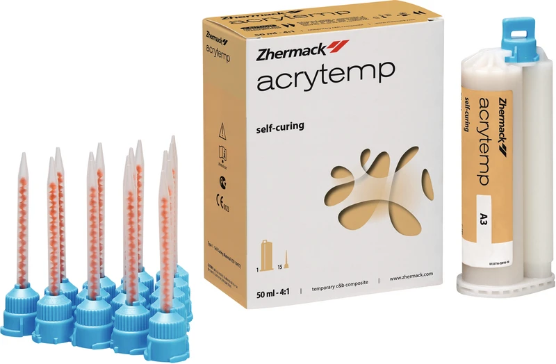 Acrytemp   Packung  50 ml Doppelkartusche A3, 15 Mischkanülen 4:1