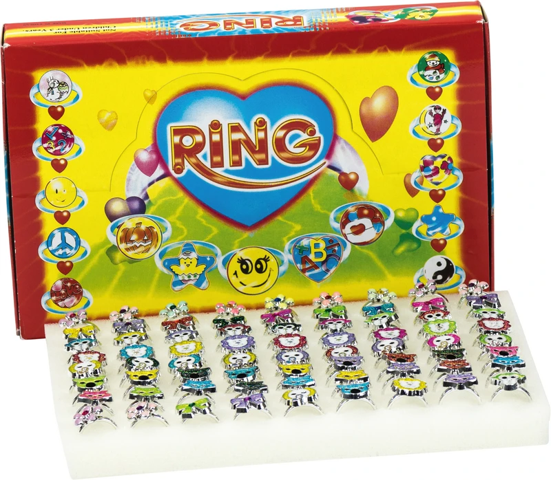 Ringe  Displaybox  72 Stück mit Kristallen