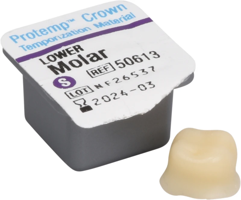 Protemp Crown  Packung  5 Stück unterer Molar S, 1 Stückmesslehre