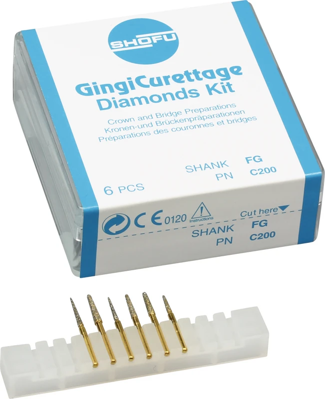 Gingi Curettage  Set  6 Stück (C062-1, C081-1, C083-1, C084-1, C102-1, C103-1), duneklblau, orange