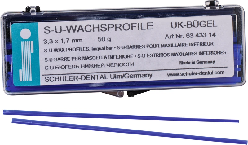 S-U-Wachsprofile  Packung  50 g Unterkieferbügel, 3,3 x 1,7 mm