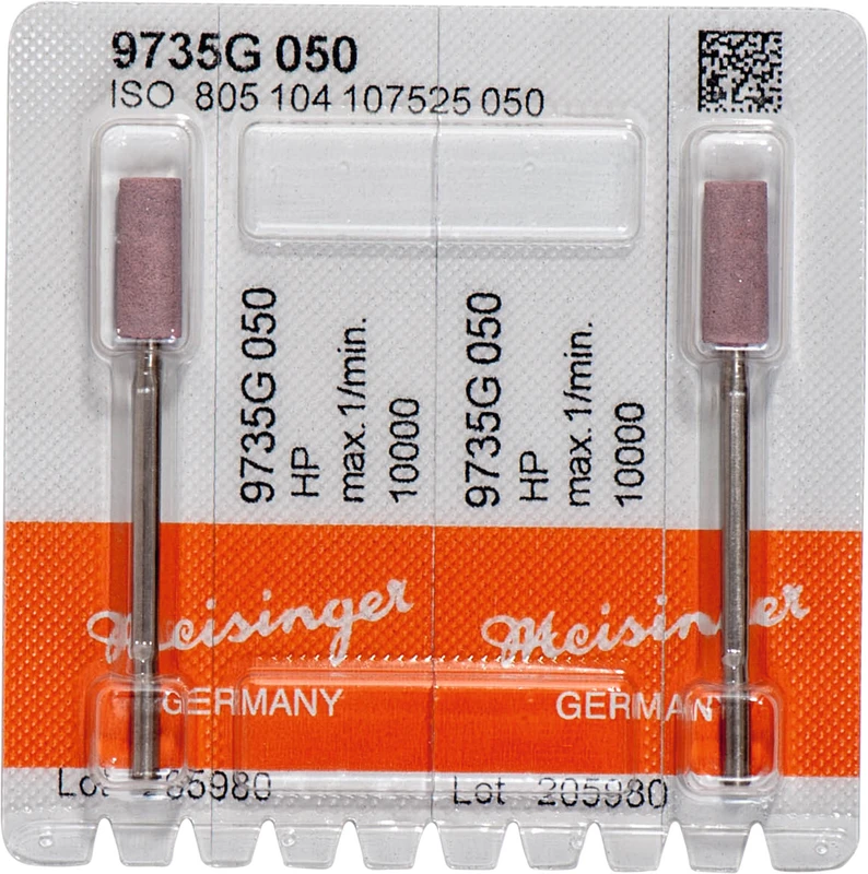 Diamantschleifer 9735  Packung  2 Stück rosa mittel, HP, Figur 107, 13 mm, ISO 050