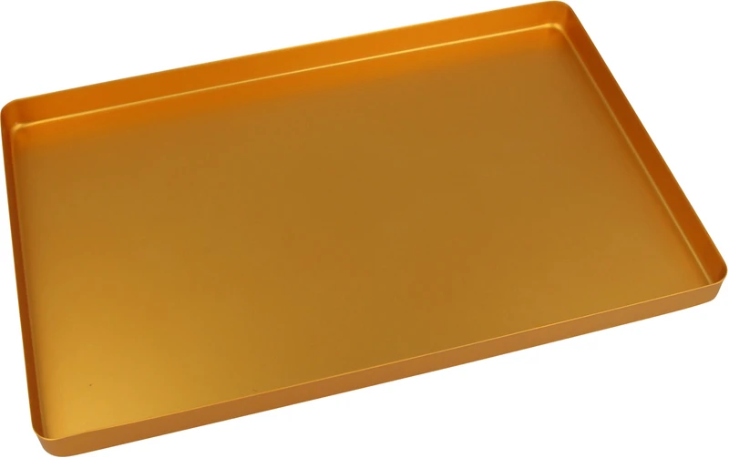 Norm-Tray Aluminium  Stück  Boden ungelocht gold, 18 x 28 cm
